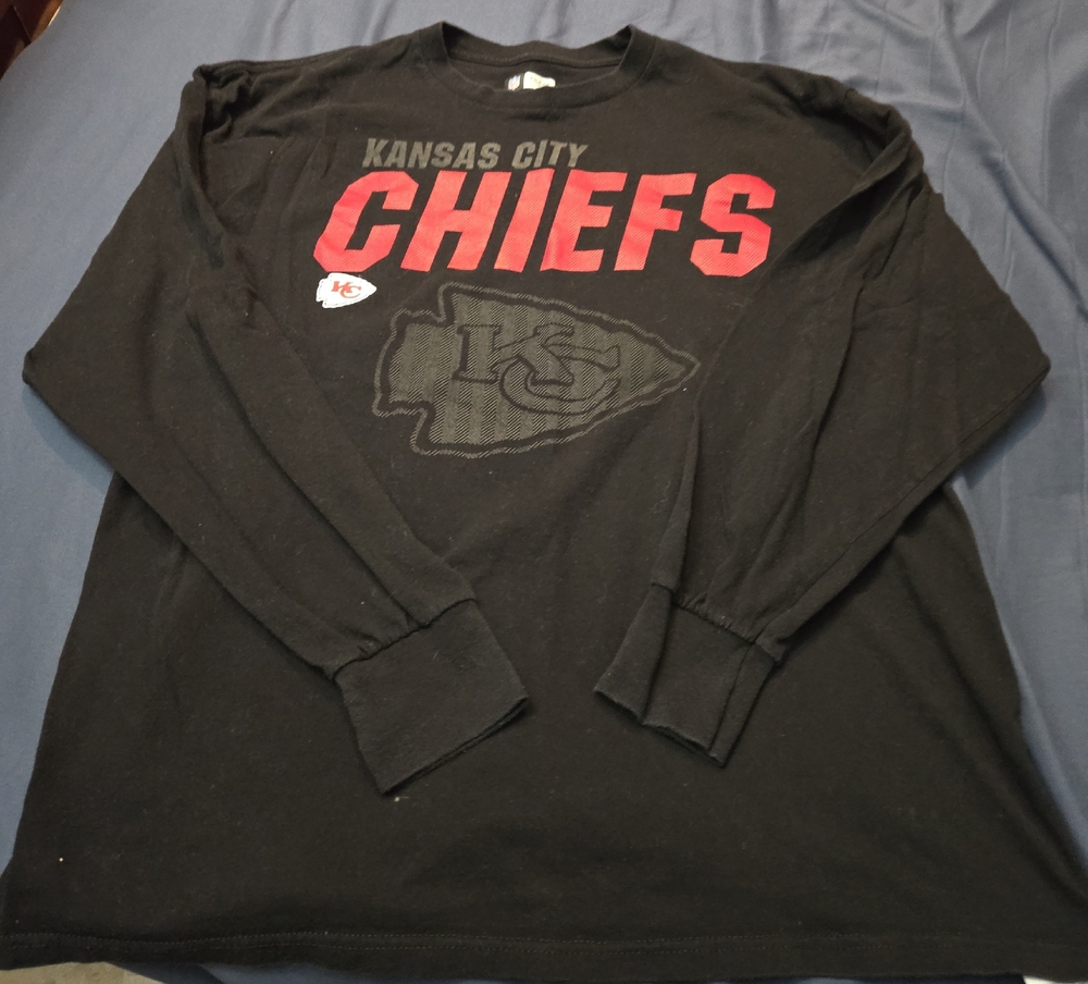 Kansas City Chiefs Long Sleeve Crewneck Tee - Black/Red